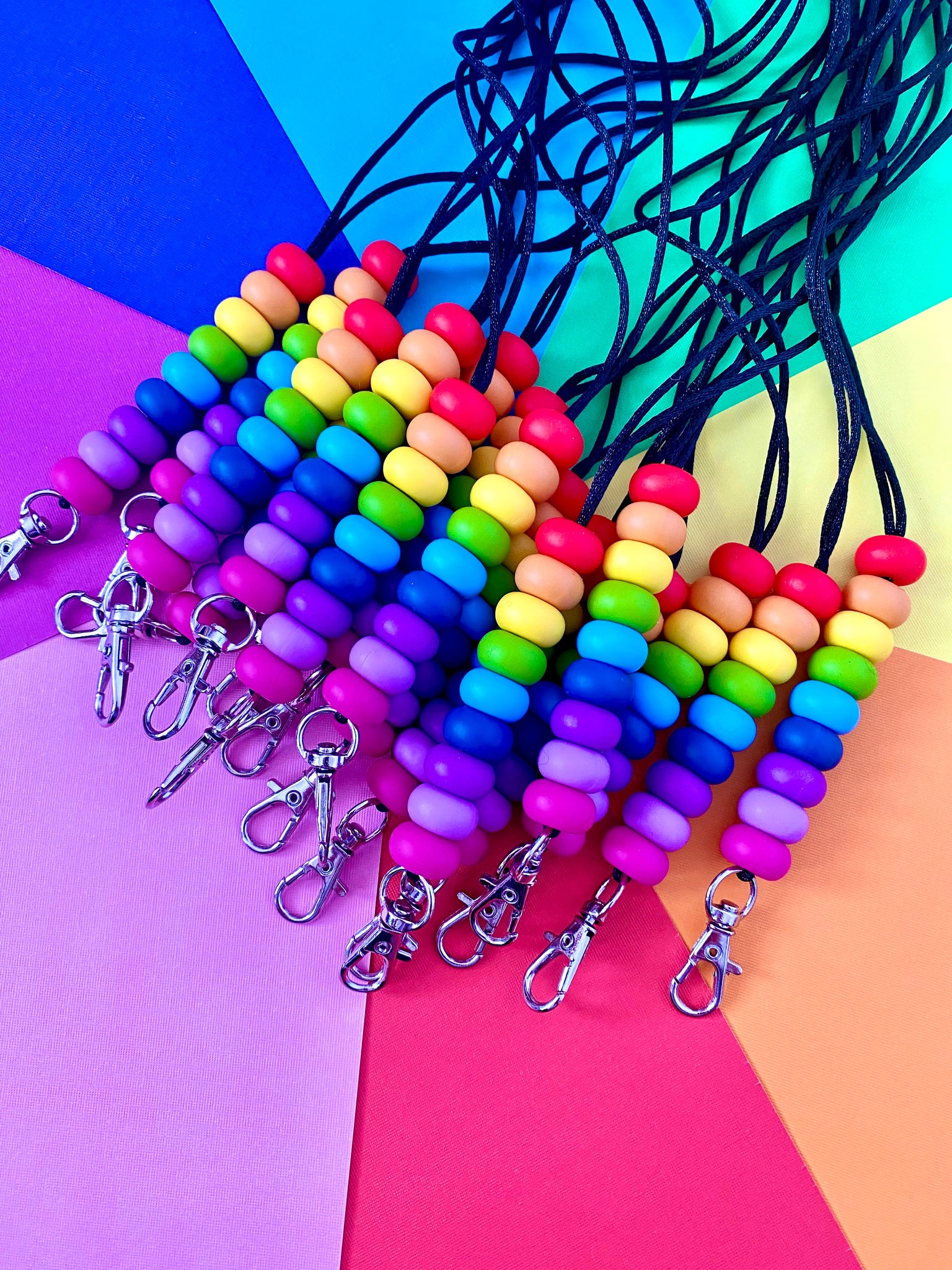 Silicone Rainbow Lanyard