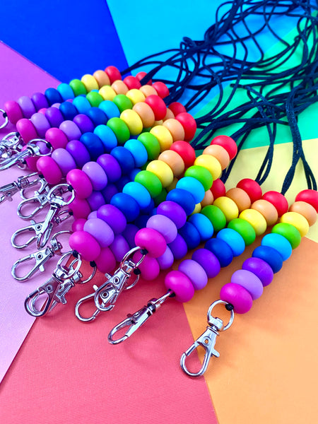 Silicone Rainbow Lanyard