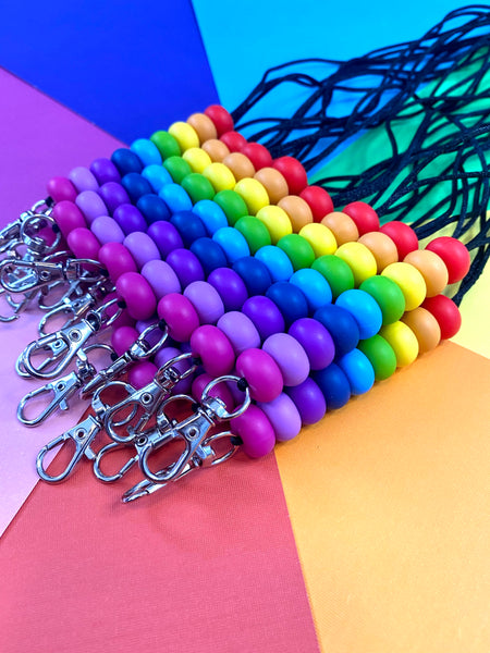 Silicone Rainbow Lanyard