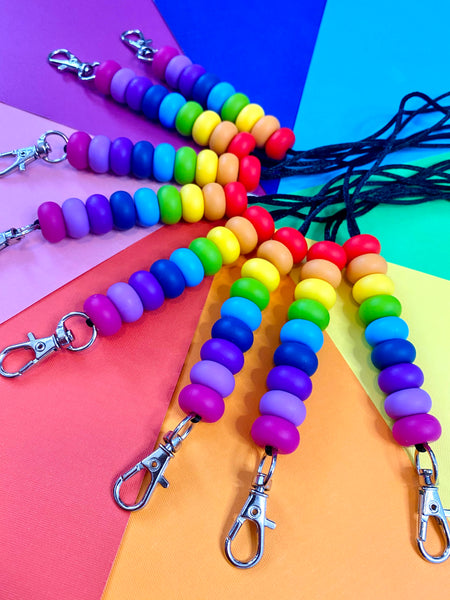 Silicone Rainbow Lanyard